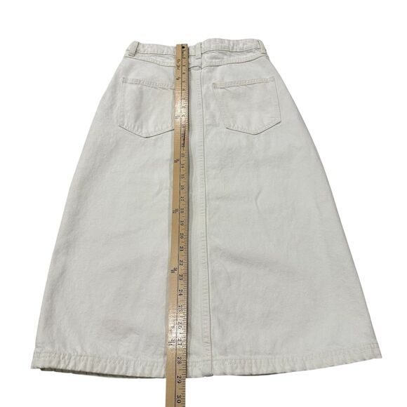 MANGO White Denim Midi Skirt Size S - Picture 5 of 7